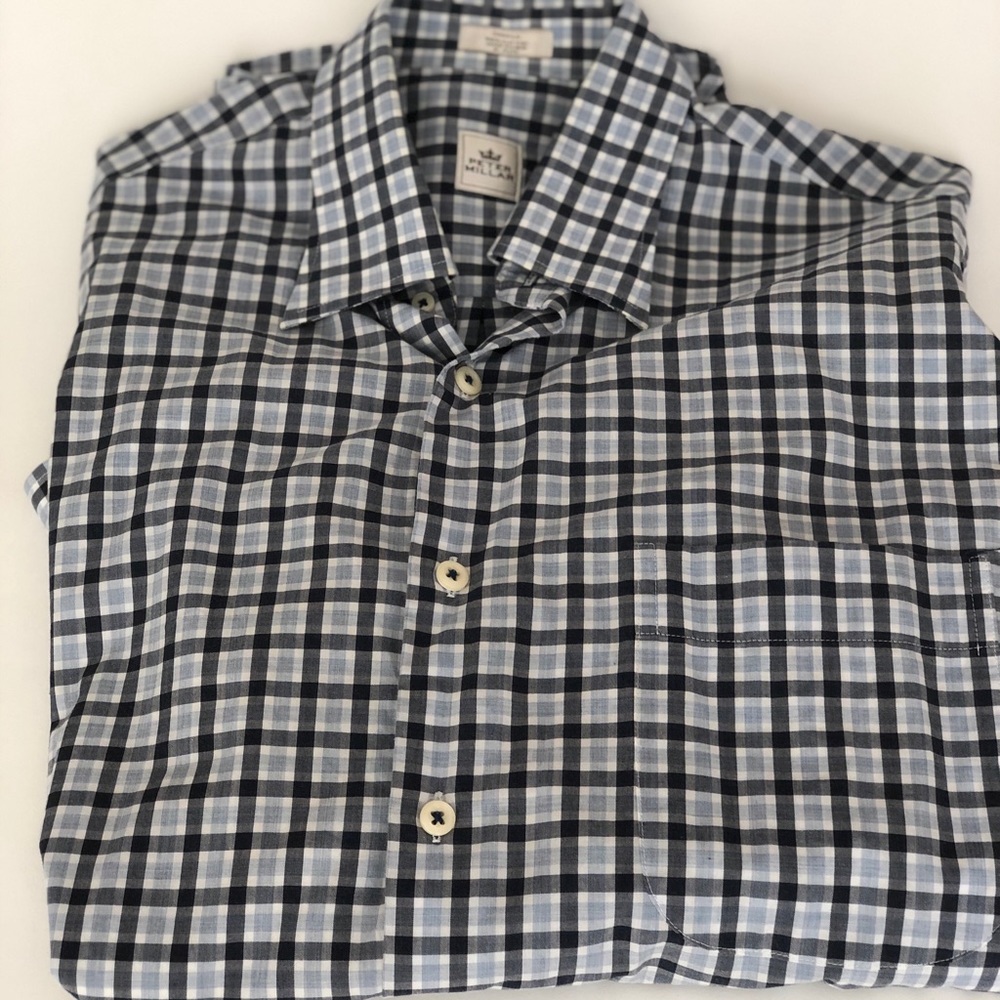Peter Millar blue button down sportshirt small